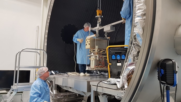 DTU Space og kolleger fra Københavns Universitet har bygget testesudstyr til Euclid-missionen, som her testes ved minus 180 grader, som det skal virke under ude i rummet. @DTU Space/ESA