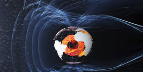 grafisk illustration af jordens magnetfelt