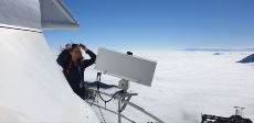 Installation of a high-speed camera at 5 kHz frame rate on Observatoire Midi Pyrénées by Ph.D. student Maja Tomicic. (Picture: Olivier Chanrion)