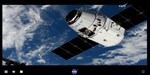 Dragon-modulet med ASIM ombord under ankomst og sammenkobling med ISS 4. april 2018. (Foto/screenshot: NASA TV)